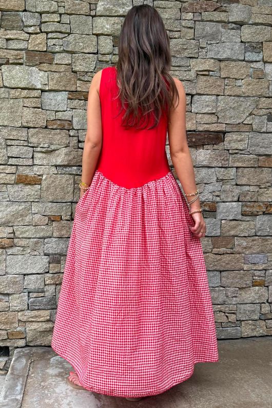 Arbi Gingham Magic Sundress Chilli